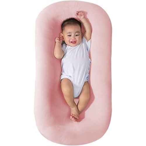 Baby Lounger, Infant Lounger, Baby Lounger for Newborn, Soft Breathable Newborn Lounger for Play & Activity (Pink, 0-12 Months)