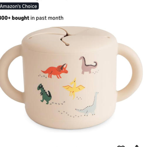 mushie Silicone Snack Cup | Spill Proof Food Container for Toddler and Baby (Dried Thyme)