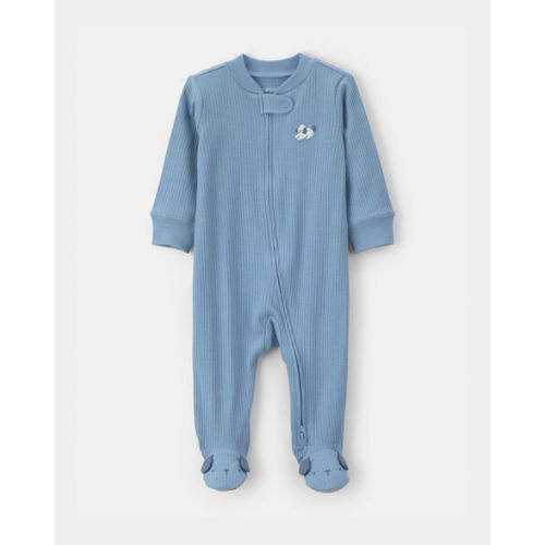 Baby Puppy Cotton 2-Way Zip Sleep & Play Pajamas - Blue | Carter's