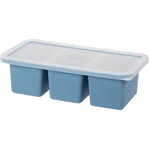 OGGI Prep & Portion Silicone Freezer Trays with Lid - Freezer Molds for Food, Ice Cube Tray, Food Prep Containers, Freezer Storage Containers, for Soup, Smoothie Cubes, Sauce, Broth, Leftovers - 1 Cup