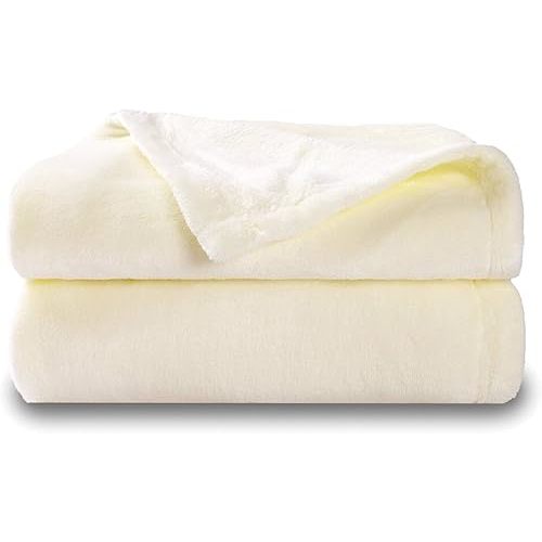 NANPIPER Baby Blankets, Super Soft Fleece Fuzzy Blanket for Toddler, Luxury Cozy Lightweight Microfiber Plush Blanket-Throw Size 30"x40",Ivory White