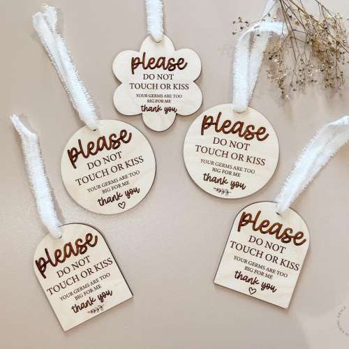 Please Don't Touch Germ Sign for Newborn | Do Not Touch Stroller Tag | Sign For Car Seat | Do Not Touch Or Kiss Sign For Baby