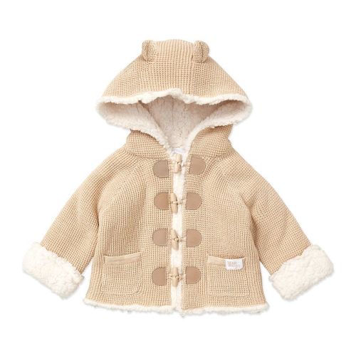 Baby Boys and Baby Girls Cotton Sherpa-Look Toggle Jacket, Oatmeal