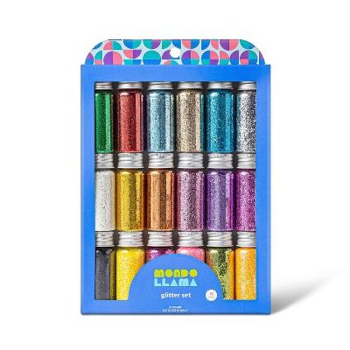 18ct Glitter Set - Mondo Llama™: Multicolor Craft Embellishments, Loose PET Material, 6+ Years, 18 Pieces