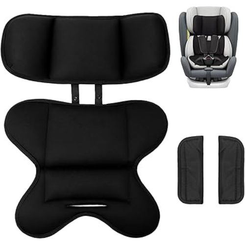 Thickened Car Seat Head Support with 2pcs Car Seat Strap Pads Compatible with Doona Insert, Breathable Carseat Insert, Universal Baby Car Seat Cushion