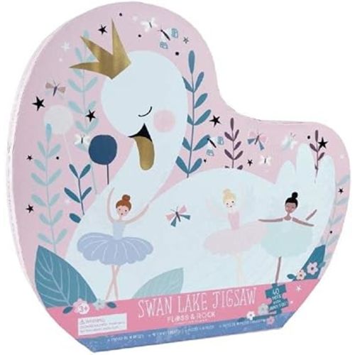 Floss & Rock 42P6325 Enchanted Swan Shaped Jigsaw with Shaped Box, 40-Piece Set