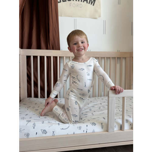 Fishing Off-White Convertible Footie Pajama | günamüna
