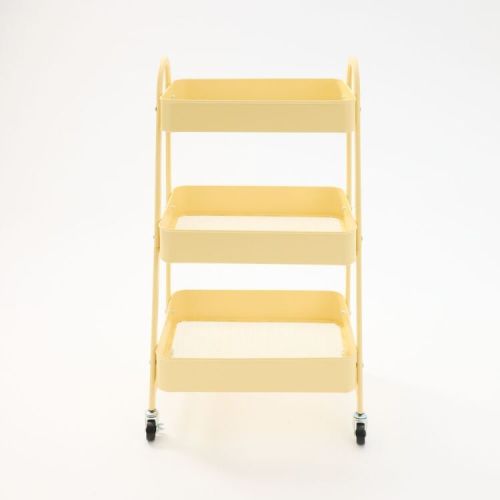 Soren 3 Tier Storage Trolley Yellow | Harris Scarfe