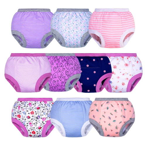 BIG ELEPHANT Baby Girls Potty Training Pants, Toddler Cotton Soft Training Underwear, 2T
