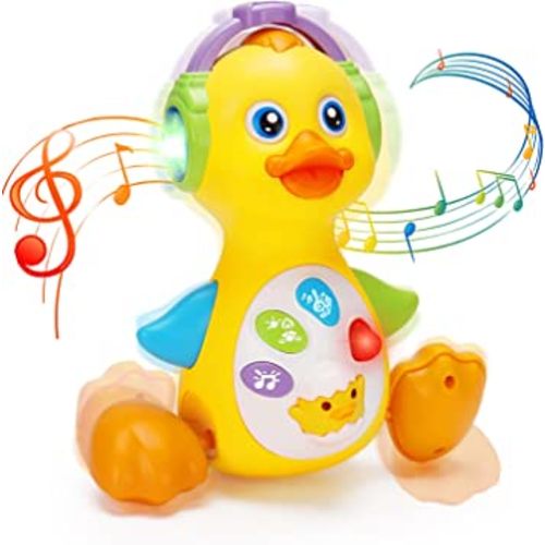 Baby Musical Duck Toy Dancing Crawling Tummy Time, Light Up Infant Toys 0-3-6 6-12 12-18 Months Birthday Gifts for 1 2 Year Old Boys Girls Baby Learning Development Toddler Toys Age 1-2