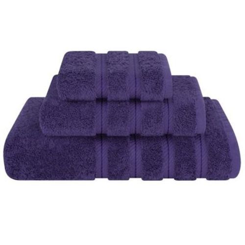 American Soft Linen 3 Piece Towel Set, 100% Cotton Bath Towels for Bathroom, Purple