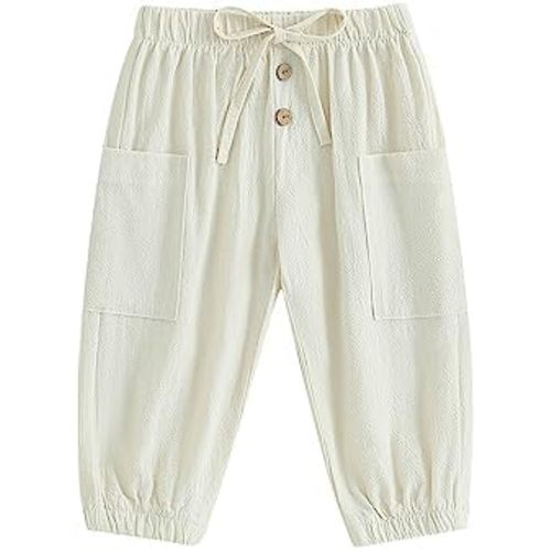 Twopumpkin Toddler Baby Girl Boy Cotton Linen Pants Balloon Hippie Long Pants Boho Muslin Basic Bottoms Clothes