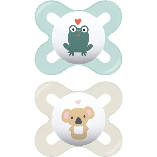 MAM Start Pacifiers Value Pack (2 pack, 1 Sterilizing Pacifier Case), Newborn Unisex Baby Pacifiers, Best Pacifier for Breastfed Babies, Sterilizing Baby Pacifier Case