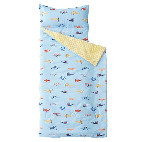 Bunnikins & Clover Toddler Nap Mat with Removable Pillow, Nap Mats for Preschool, Easy Clean Toddler Nap Pad for Kindergarten, Kids Sleeping Bag for Travel Camping