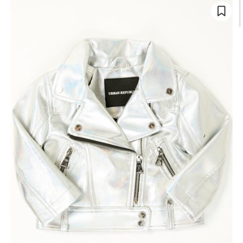 Urban Republic Toddler Girls' Metallic Faux Leather Jacket