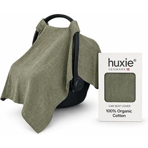 Car Seat Cover Baby - Organic Muslin Cotton - Carseat Canopy - 43" x 32" - Sage Green