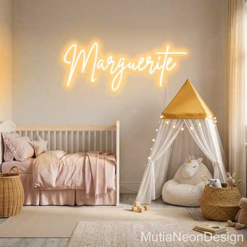 Custom Baby Name Neon Sign,Personalized Nursery LED Light with Free Dimmer,Battery Operated Neon Sign,Baby Room Wall Decor,Baby Shower Gift