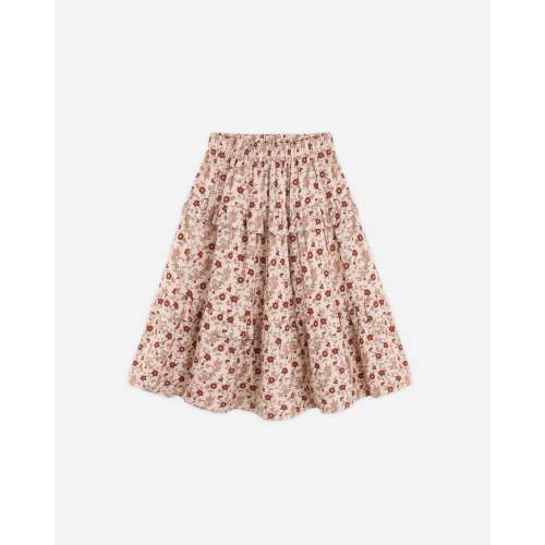 Ruffled Midi Skirt Pink Floral – Rylee + Cru