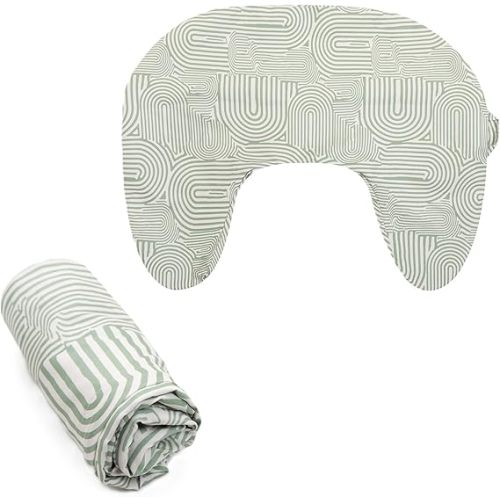 Boppy Nursing Pillow Cover, Sage Green Retro Arches, Single Cover, Easy-On Slipcover with Extra Soft 100% Polyester Microfiber Fabric for The Redesigned Boppy Nursing Pillow