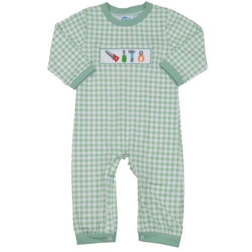 Hand Smocked Tool Set Romper