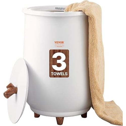 VEVOR Towel Warmers for Bathroom, Towel Warmer Bucket Auto Shut Off for Spa Fits up to 3 Oversized Towels, Blankets, Clothes, Bathrobes, PJ's and More
