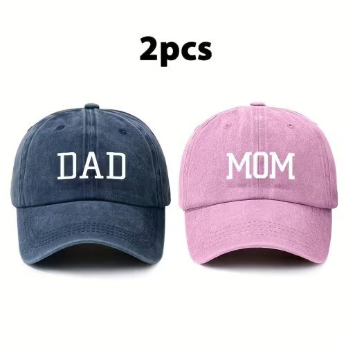 2pcs vintage style washed baseball caps dad mom - Temu