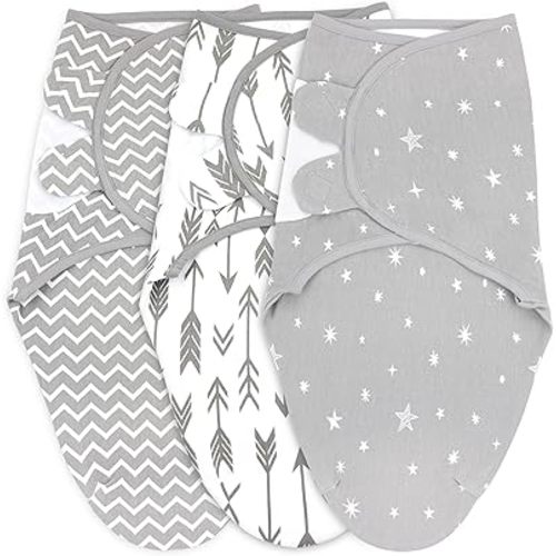 Bublo Baby Swaddles for Newborns – 3-Pack Infant Swaddles 3-6 Months – Adjustable Swaddle Sleep Sack – Soft Organic Cotton Baby Wrap for Safe & Cozy Sleep (Galaxy)