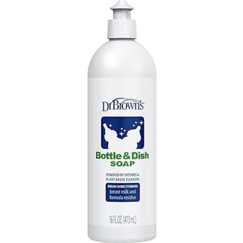 Dr. Brown's Bottle & Dish Soap for Baby Bottles and Baby Accessories, Plant-Derived, Fragrance-Free, 16 fl oz, 1 Pack