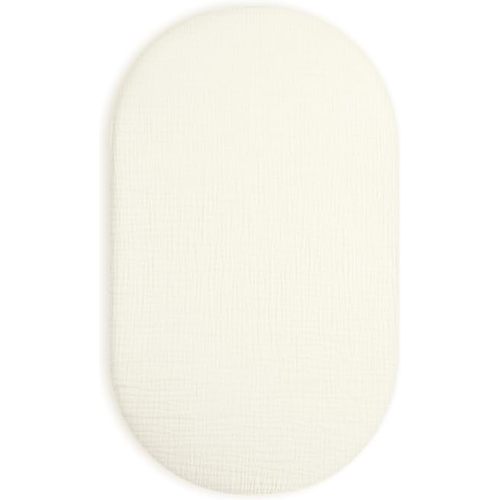 Bassinet Sheet for Baby Boy and Girl, Fitted Sheets for Rectangle, Oval, Hourglass Bassinet Mattress, Muslin Moses Basket Sheets with Neutral Style (Cream)