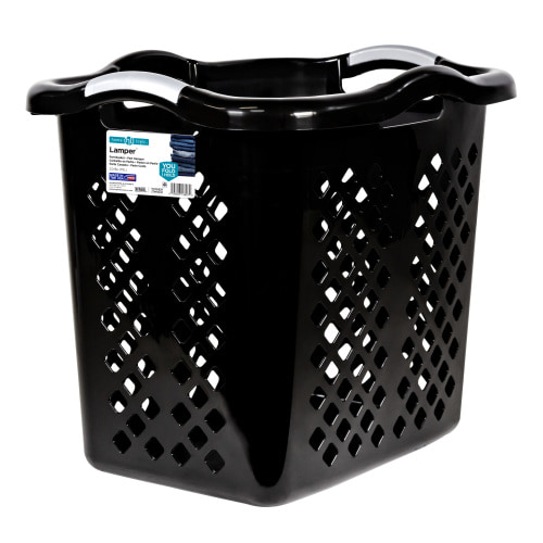 Home Logic Lamper 2 Bushel Laundry Basket, Black/Silver