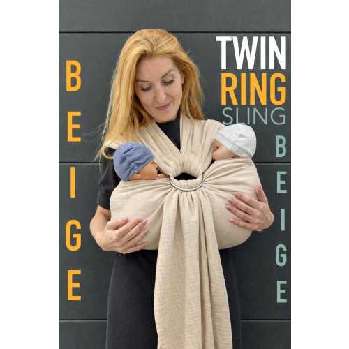 Twin Ring Sling, Twins baby carrier, Twins sling for newborn, 100% Organic Cotton, Muslin ring sling