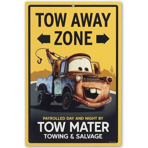 Disney Pixar Cars Dinoco Metal Wall Sign - Vintage Cars Sign for Bedroom or Play Room