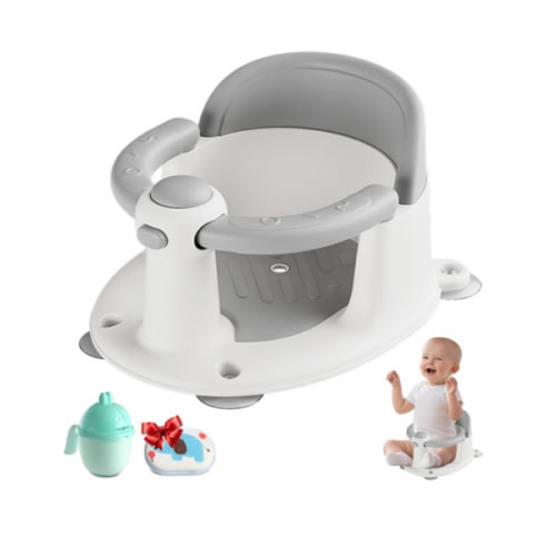 Baby Bath Seat for Babies 6 Months & up, Non-Slip Toddler Bath Seat for Baby & Newborn, Sit Up Bath Seat for Baby,Grey