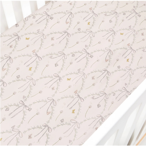 Bows & Butterfly Kisses Crib Sheet - Pink