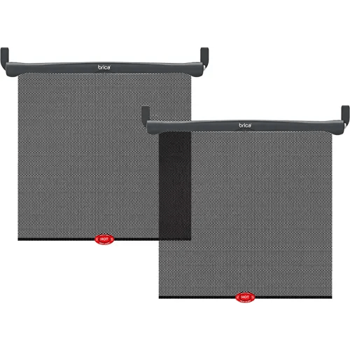 Munchkin® Brica® Sun Safety™ Car Window Roller Shade with White Hot® Heat Alert, 2 Pack, Black