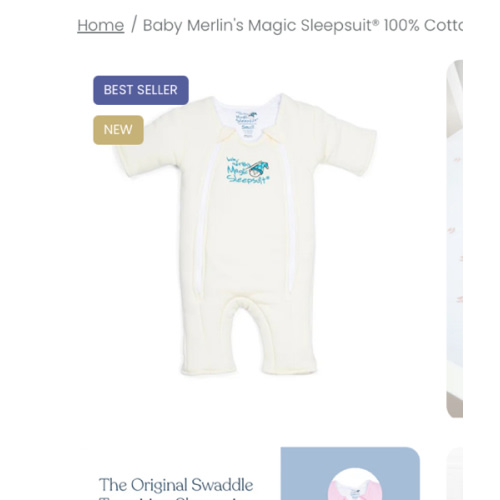 Cream Baby Merlin’s Magic Sleepsuit | Soft 100% Cotton Infant Sleepsuit
