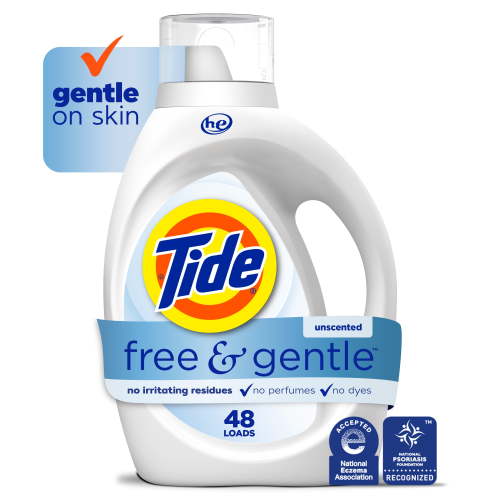 Tide, Free & Gentle Laundry Detergent Liquid, 63 fl oz, 48 Loads