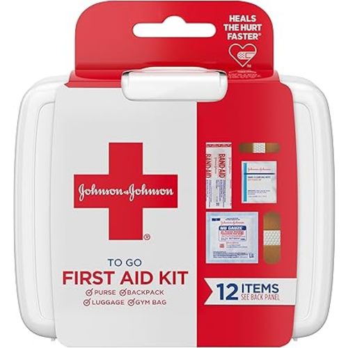 Johnson & Johnson Red Cross First Aid-to-Go Mini First Aid Kit, 12 Count (Pack of 48) total count 576