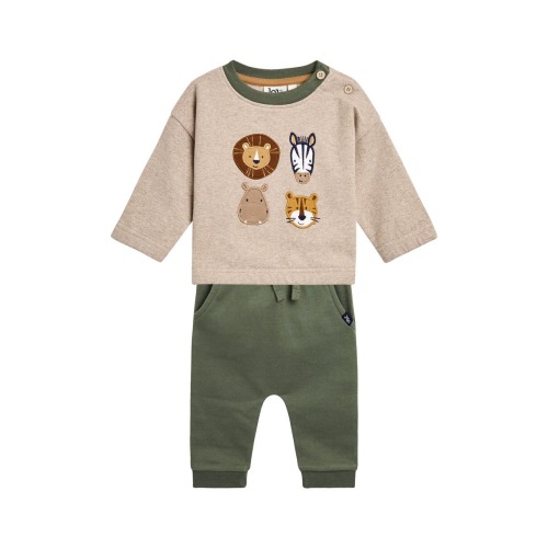Safari Appliqué Long Sleeve Top & Joggers Set, 6-12M