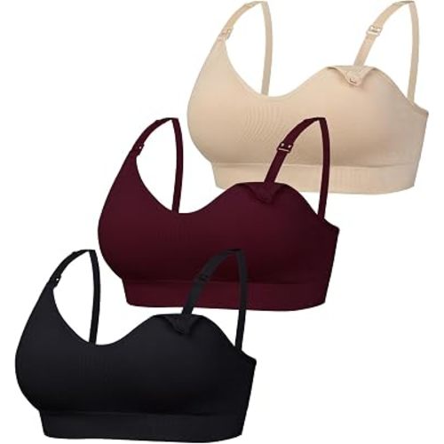 Women Seamless Nursing Bra 3 Pack Maternity Bra Breastfeeding