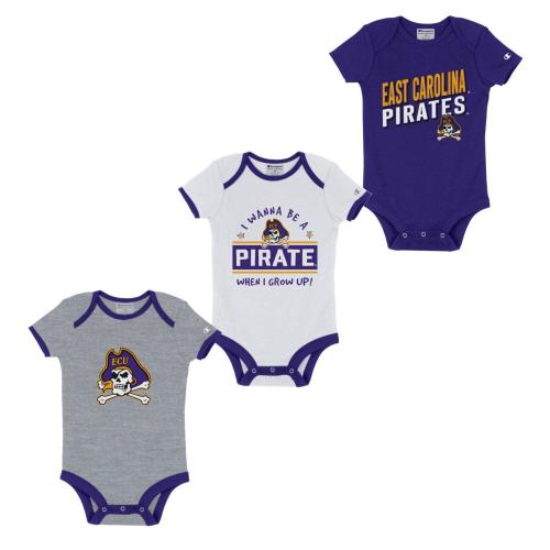 East Carolina Pirates 3 Pack Bodysuit pur
