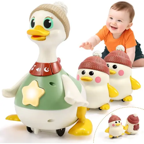 LUDILO Infant Baby Toys 6-12 Months: Musical Crawling Duck Toy Must Have 6 7 8 9 10 12 18 Month Old Baby Toy 6-12-18 Month Newborn Tummy Time Toys for 1 Year Old Boy Girl Gifts Stocking Stuffers