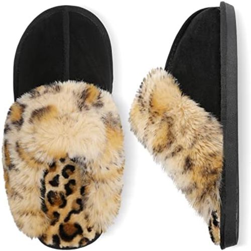 Besroad Winter Fuzzy House Slippers Sandals Plush Faux Fur Fluffy Flats Slippers Warm Slide Shoes for Women
