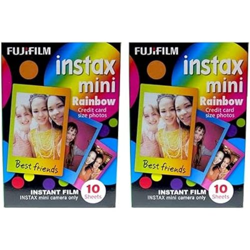 Fujifilm Instax Mini Instant Rainbow Film, 10 Sheets, 2 Value Set