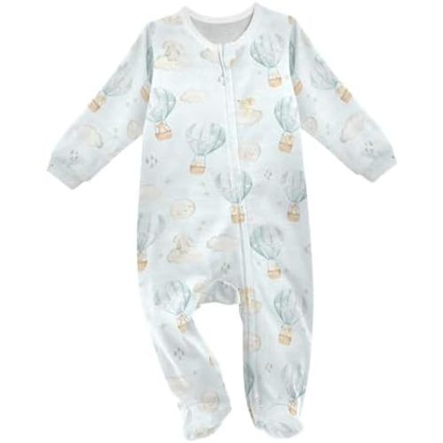 vvfelixl Flying Corgi Dog Baby Sleepers For Girl Boys Newborn Baby Play One-Piece Footies For 0-24 Months White