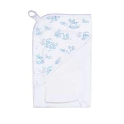 Blue Toile Hooded Towel