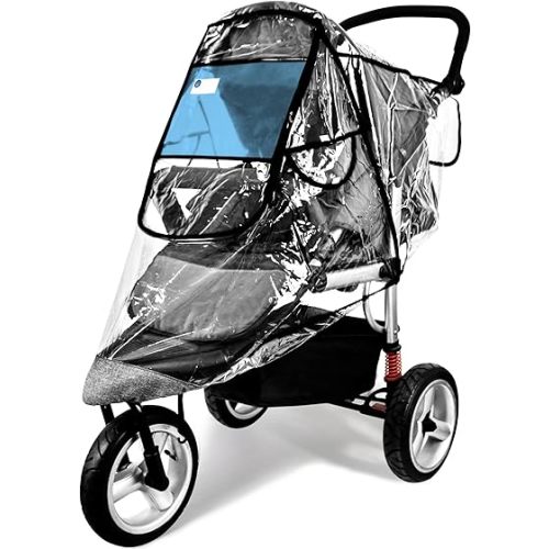 Stroller Rain Cover,Universal Stroller Accessory,Waterproof,Windproof Protection,Protect from Dust Snow,Baby Travel Weather Shield,Clear