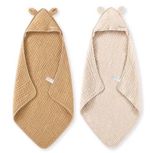 Momcozy Muslin Cotton Baby Towels with Hood