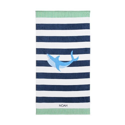 Rugby Stripe Shark Kid Beach Towel