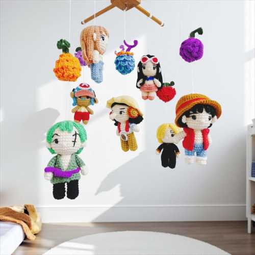 Crochet Cartoon  Baby Mobile: Fantasy Cartoon Nursery Decor